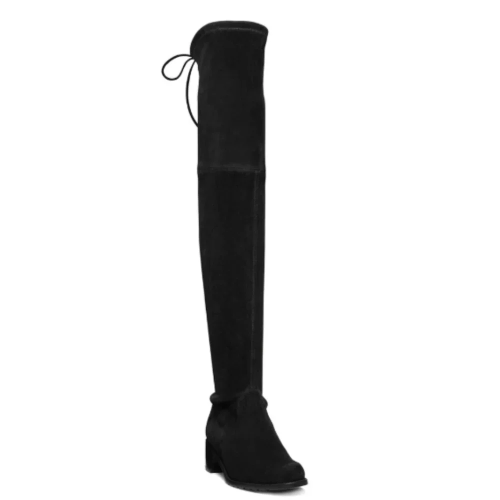 Stuart Weitzman Black Suede Over-the-Knee Boots